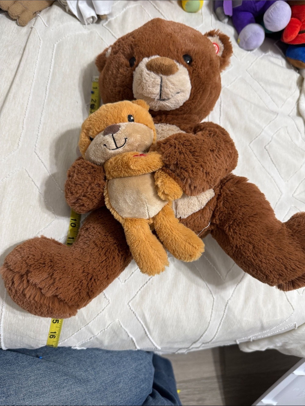 Hallmark Brown and Tan Mama Bear with Small Tan Cub Plush